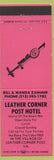 Matchbook Cover - Leather Corner Post Hotel VA Bill Wanda Zammer