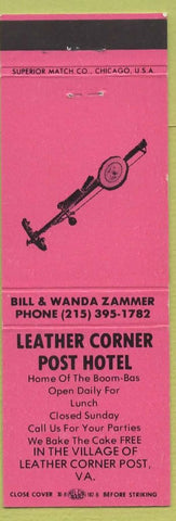 Matchbook Cover - Leather Corner Post Hotel VA Bill Wanda Zammer