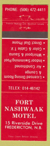 Matchbook Cover - Fort Nashwaak Motel Fredericton NB