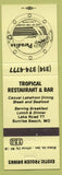 Matchbook Cover - Tropical Restaurant Bar Sunrise Beach MO