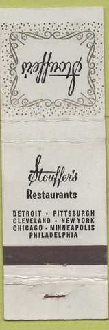 Matchbook Cover - Stouffer's Restaurants CHAIN Minneapolis Chicago Detroit