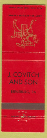 Matchbook Cover - Hart Schaffner Marx Men's Clothes J Covitch Edensburg PA