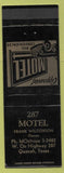 Matchbook Cover - 287 Motel Quanah TX