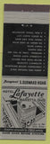 Matchbook Cover - Hotel Lafayette Marietta OH grey black