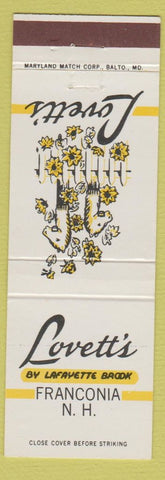 Matchbook Cover - Lovett's Franconia NH