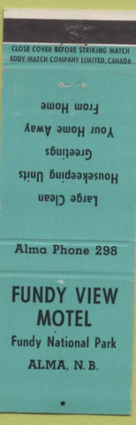 Matchbook Cover - Fundy View Motel Alma NB