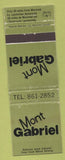 Matchbook Cover - Mont Gabriel Club Piedmont QC green WEAR