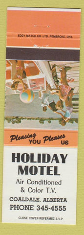 Matchbook Cover - Holiday Motel Coaldale AB boating scene