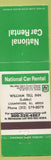Matchbook Cover - National Car Rental William Tell Inn Countryside IL