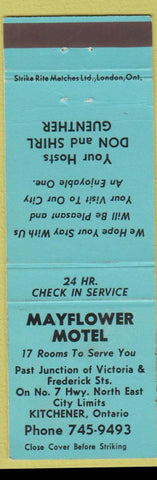 Matchbook Cover - Mayflower Motel Kitchener ON