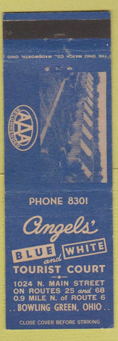 Matchbook Cover - Angel's Blue White Tourist Court Bowling Green OH