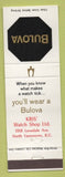 Matchbook Cover - Bulova Watches Kris North Vancouver BC