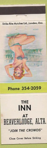 Matchbook Cover - Inn at Beaverlodge AB Greek pinup WEAR