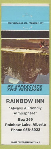 Matchbook Cover - Rainbow Inn Rainbow Lake AB