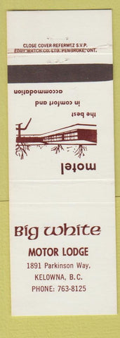 Matchbook Cover - Big White Motor Lodge Kelowna BC