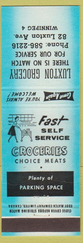 Matchbook Cover - Luxton Grocery Winnipeg MB blue