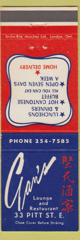 Matchbook Cover - Chinese Restaurant Toronto? ON