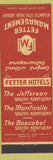 Matchbook Cover - Fetter Hotels Atlantic City NJ