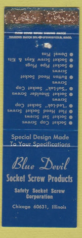 Matchbook Cover - Blue Devil Socket Screws Chicago IL WORN