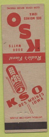 Matchbook Cover - KSO Radio Des Moines IA CBS