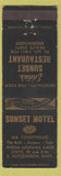 Matchbook Cover - Eddie's Sunset Restaurant Motel East Hutchinson KS WEAR