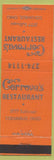 Matchbook Cover - Corrova's Restaurant Columbus OH