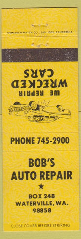 Matchbook Cover - Bob's Auto Repair Waterville WA yellow