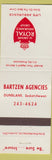 Matchbook Cover - Royal Canadian Legion Dunblane SK Bartzen