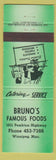 Matchbook Cover - Bruno's Restaurant Winnipeg MB green WEAR