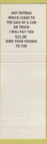 Matchbook Cover - Ed Shults Chevrolet Jamestown NY Tim Kardeen yellow