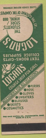 Matchbook Cover - Logan's Students' Store Athens OH
