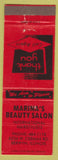 Matchbook Cover - Marina's Beauty Salon Berwyn IL red WEAR