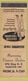 Matchbook Cover - Harmony Custom Tailors Hamilton ON