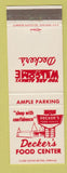 Matchbook Cover - Decker's Food Center Grocery