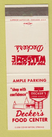 Matchbook Cover - Decker's Food Center Grocery