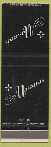 Matchbook Cover - Mascara's Shopping Center Hampton Village ST Louis MO