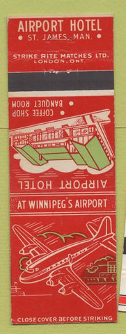 Matchbook Cover - Airport Hotel ST James MB plane