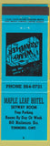 Matchbook Cover - Maple Leaf Hotel Timmins ON blue