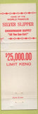 Matchbook Cover - Silver Slipper Casino Las Vegas NV
