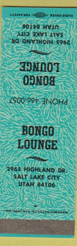 Matchbook Cover - Bongo Lounge Salt Lake City UT teal