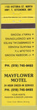 Matchbook Cover - Mayflower Motel Kitchener ON yellow