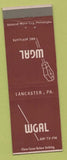 Matchbook Cover - WGAL Radio TV Lancaster PA NBC