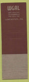 Matchbook Cover - WGAL Radio TV Lancaster PA NBC