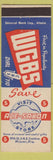 Matchbook Cover - WGBS Radio Ace Saxton Stores Miami FL CBS Vending