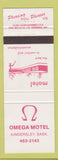 Matchbook Cover - Omega Motel Kindersley SK