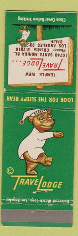 Matchbook Cover - Travel Lodge Temple View Los Angeles CA