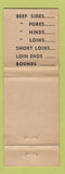 Matchbook Cover - K and K Village Meat Market Morton Grove IL WORN