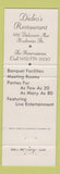 Matchbook Cover - Didio's Restaurant Rochester PA