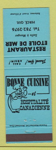 Matchbook Cover - Restaurant Etoile De Mer Perce QC