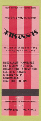Matchbook Cover - Sunnyside Restaurant Hamburgers Hot Dogs Bedford NS